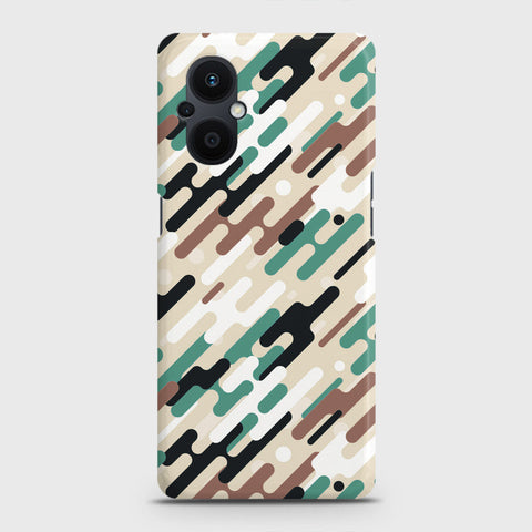 Oppo F21 Pro 5G Cover - Camo Series 3 - Black & Brown Design - Matte Finish - Snap On Hard Case with LifeTime Colors Guarantee