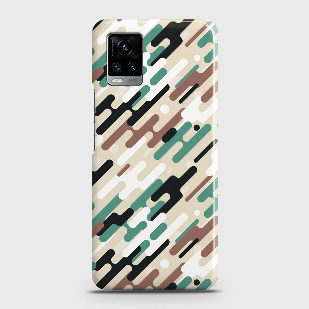Vivo V20  Cover - Camo Series 3 - Black & Brown Design - Matte Finish - Snap On Hard Case with LifeTime Colors Guarantee