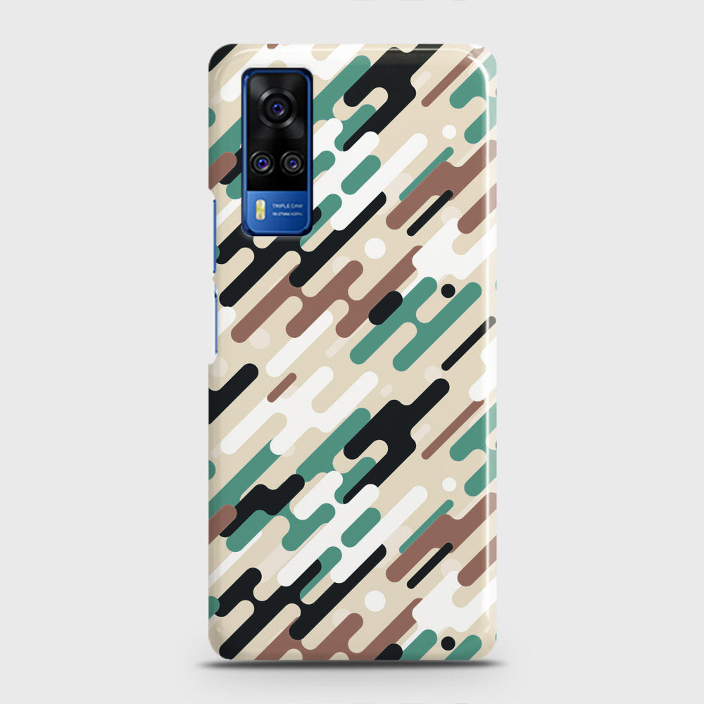Vivo Y51a  Cover - Camo Series 3 - Black & Brown Design - Matte Finish - Snap On Hard Case with LifeTime Colors Guarantee