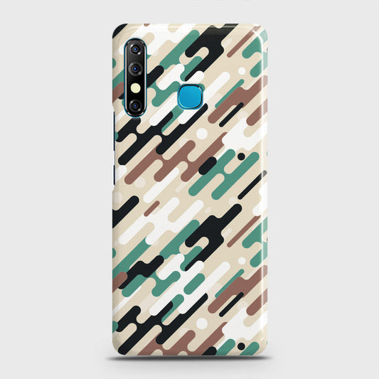 Infinix Hot 8 Cover - Camo Series 3 - Black & Brown Design - Matte Finish - Snap On Hard Case with LifeTime Colors Guarantee