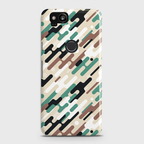 Google Pixel 2 Cover - Camo Series 3 - Black & Brown Design - Matte Finish - Snap On Hard Case with LifeTime Colors Guarantee