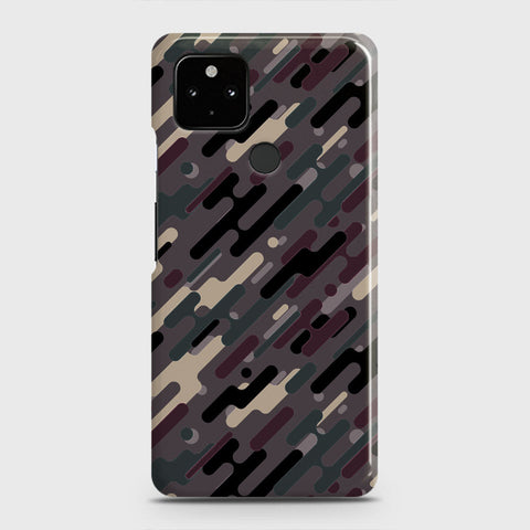 Google Pixel 5 Cover - Camo Series 3 - Red & Brown Design - Matte Finish - Snap On Hard Case with LifeTime Colors Guarantee