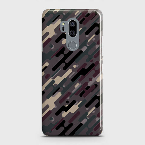 LG G7 ThinQ Cover - Camo Series 3 - Red & Brown Design - Matte Finish - Snap On Hard Case with LifeTime Colors Guarantee