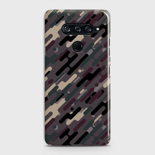 LG V40 ThinQ Cover - Camo Series 3 - Red & Brown Design - Matte Finish - Snap On Hard Case with LifeTime Colors Guarantee