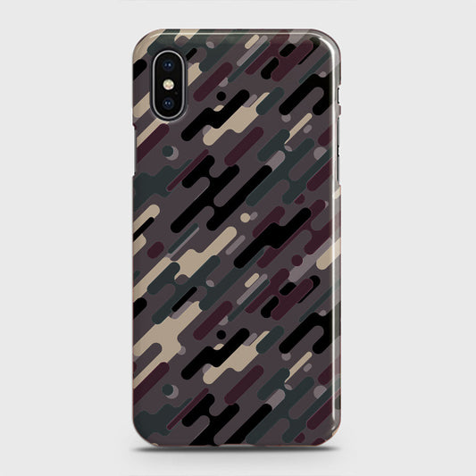 iPhone XS Cover - Camo Series 3 - Red & Brown Design - Matte Finish - Snap On Hard Case with LifeTime Colors Guarantee