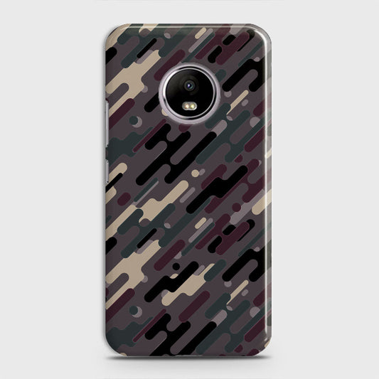 Motorola E4 Cover - Camo Series 3 - Red & Brown Design - Matte Finish - Snap On Hard Case with LifeTime Colors Guarantee