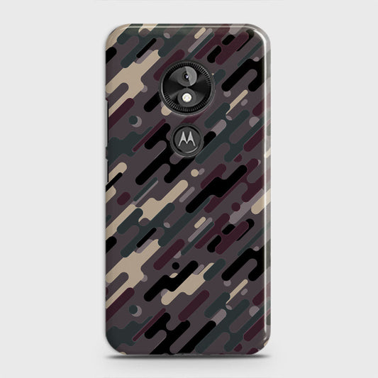 Motorola Moto E5 / G6 Play Cover - Camo Series 3 - Red & Brown Design - Matte Finish - Snap On Hard Case with LifeTime Colors Guarantee