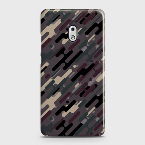 Nokia 2.1 Cover - Camo Series 3 - Red & Brown Design - Matte Finish - Snap On Hard Case with LifeTime Colors Guarantee