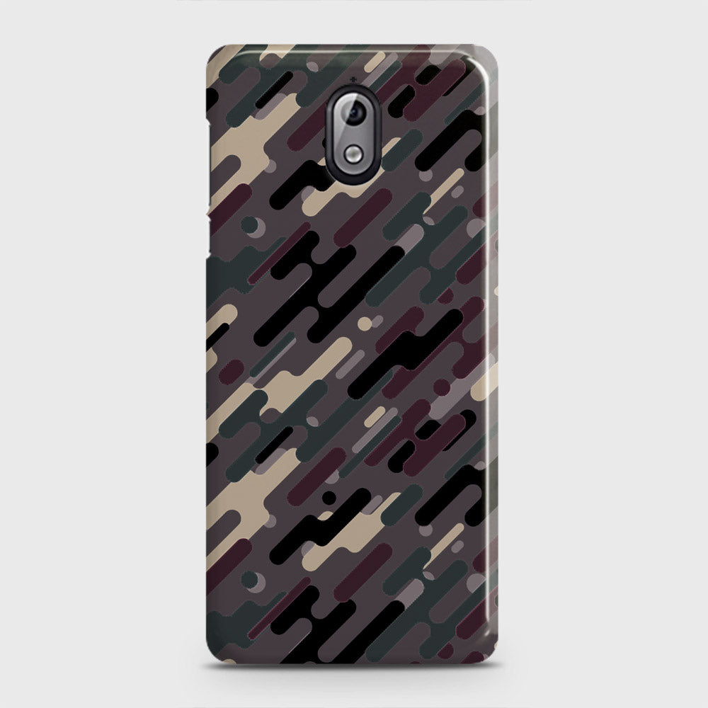 Nokia 3.1 Cover - Camo Series 3 - Red & Brown Design - Matte Finish - Snap On Hard Case with LifeTime Colors Guarantee