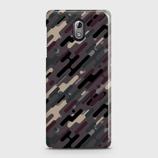 Nokia 3.1 Cover - Camo Series 3 - Red & Brown Design - Matte Finish - Snap On Hard Case with LifeTime Colors Guarantee