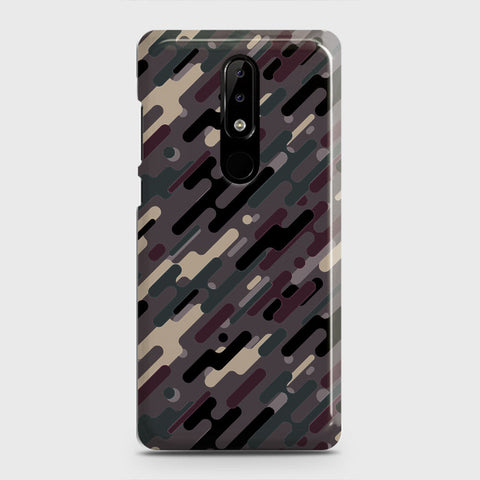 Nokia 3.1 Plus Cover - Camo Series 3 - Red & Brown Design - Matte Finish - Snap On Hard Case with LifeTime Colors Guarantee