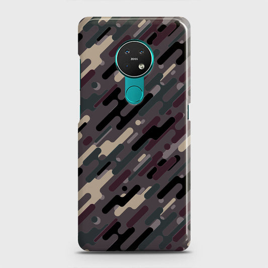 Nokia 7.2 Cover - Camo Series 3 - Red & Brown Design - Matte Finish - Snap On Hard Case with LifeTime Colors Guarantee