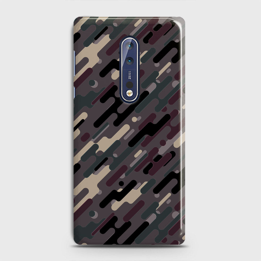 Nokia 8 Cover - Camo Series 3 - Red & Brown Design - Matte Finish - Snap On Hard Case with LifeTime Colors Guarantee