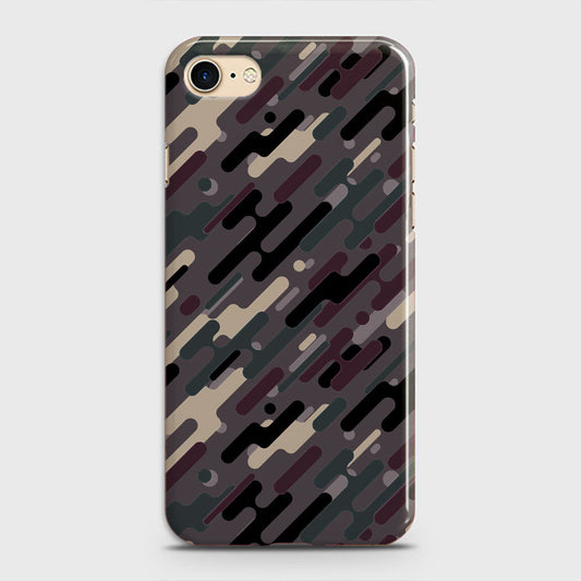 iPhone 8 Cover - Camo Series 3 - Red & Brown Design - Matte Finish - Snap On Hard Case with LifeTime Colors Guarantee