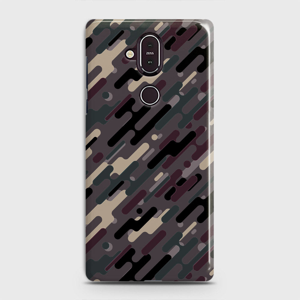 Nokia 8.1 Cover - Camo Series 3 - Red & Brown Design - Matte Finish - Snap On Hard Case with LifeTime Colors Guarantee
