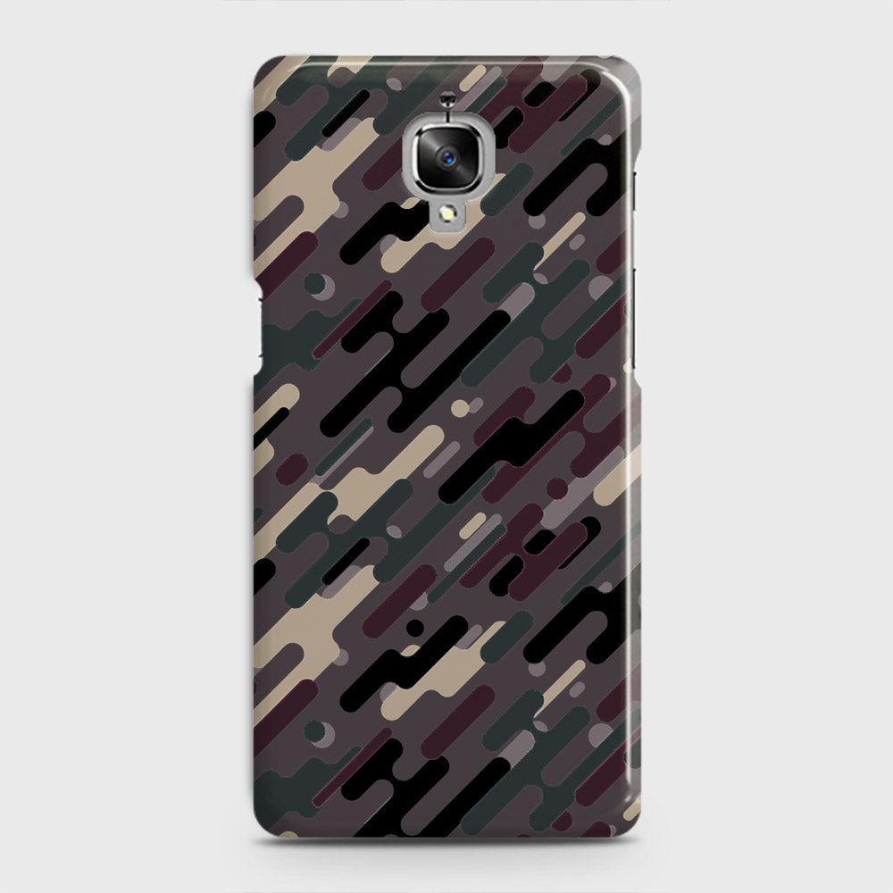 OnePlus 3  Cover - Camo Series 3 - Red & Brown Design - Matte Finish - Snap On Hard Case with LifeTime Colors Guarantee