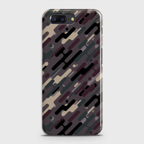 OnePlus 5  Cover - Camo Series 3 - Red & Brown Design - Matte Finish - Snap On Hard Case with LifeTime Colors Guarantee