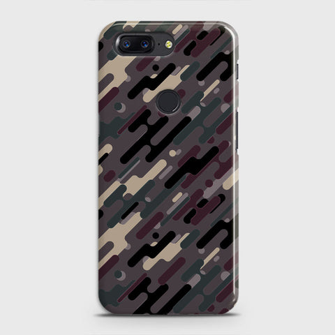 OnePlus 5T  Cover - Camo Series 3 - Red & Brown Design - Matte Finish - Snap On Hard Case with LifeTime Colors Guarantee