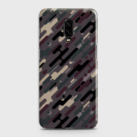OnePlus 6T  Cover - Camo Series 3 - Red & Brown Design - Matte Finish - Snap On Hard Case with LifeTime Colors Guarantee