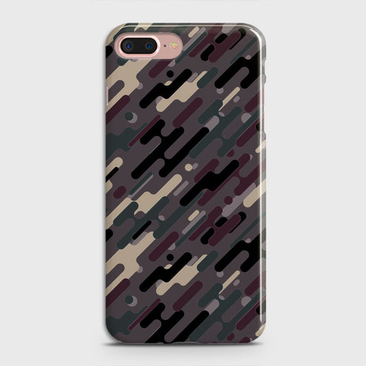 iPhone 8 Plus Cover - Camo Series 3 - Red & Brown Design - Matte Finish - Snap On Hard Case with LifeTime Colors Guarantee