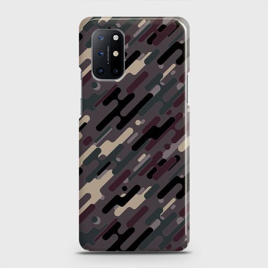 OnePlus 8T  Cover - Camo Series 3 - Red & Brown Design - Matte Finish - Snap On Hard Case with LifeTime Colors Guarantee