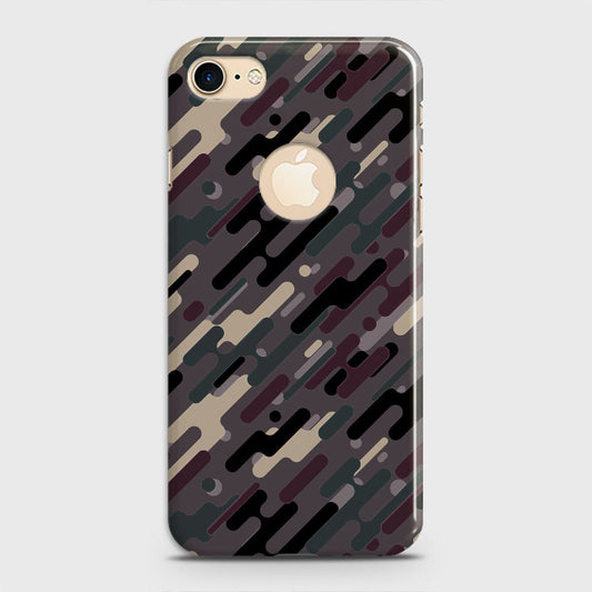 iPhone 7 Cover - Camo Series 3 - Red & Brown Design - Matte Finish - Snap On Hard Case with LifeTime Colors Guarantee