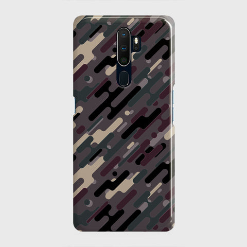 Oppo A5 2020 Cover - Camo Series 3 - Red & Brown Design - Matte Finish - Snap On Hard Case with LifeTime Colors Guarantee