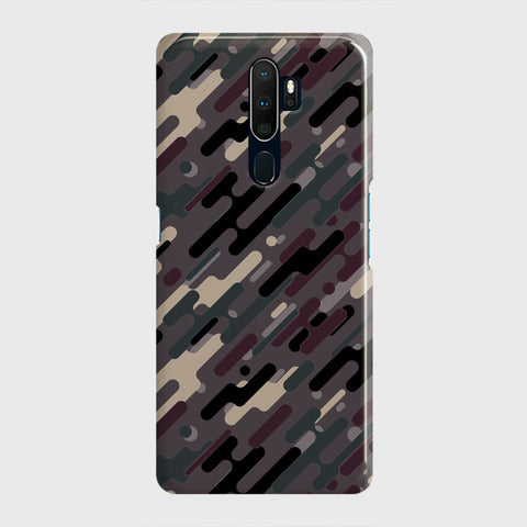 Oppo A9 2020 Cover - Camo Series 3 - Red & Brown Design - Matte Finish - Snap On Hard Case with LifeTime Colors Guarantee