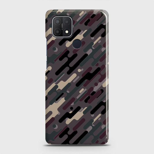 Oppo A15 Cover - Camo Series 3 - Red & Brown Design - Matte Finish - Snap On Hard Case with LifeTime Colors Guarantee
