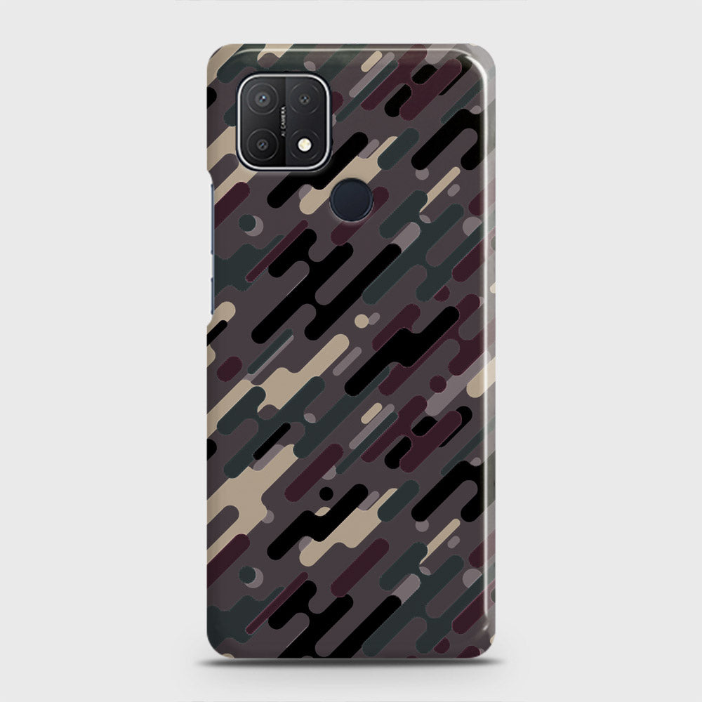 Oppo A15s Cover - Camo Series 3 - Red & Brown Design - Matte Finish - Snap On Hard Case with LifeTime Colors Guarantee