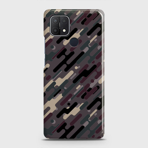 Oppo A15s Cover - Camo Series 3 - Red & Brown Design - Matte Finish - Snap On Hard Case with LifeTime Colors Guarantee