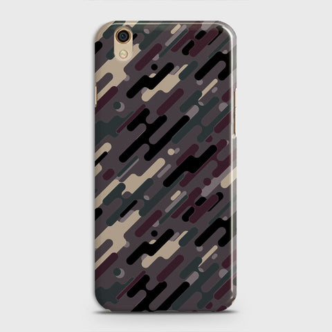 Oppo A37 Cover - Camo Series 3 - Red & Brown Design - Matte Finish - Snap On Hard Case with LifeTime Colors Guarantee