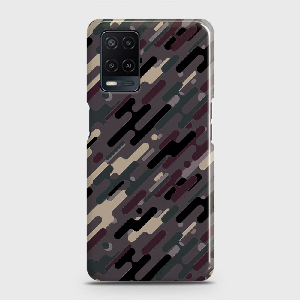 Oppo A54  Cover - Camo Series 3 - Red & Brown Design - Matte Finish - Snap On Hard Case with LifeTime Colors Guarantee