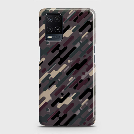 Oppo A54  Cover - Camo Series 3 - Red & Brown Design - Matte Finish - Snap On Hard Case with LifeTime Colors Guarantee
