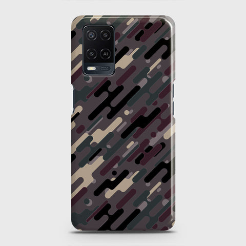 Oppo A54  Cover - Camo Series 3 - Red & Brown Design - Matte Finish - Snap On Hard Case with LifeTime Colors Guarantee