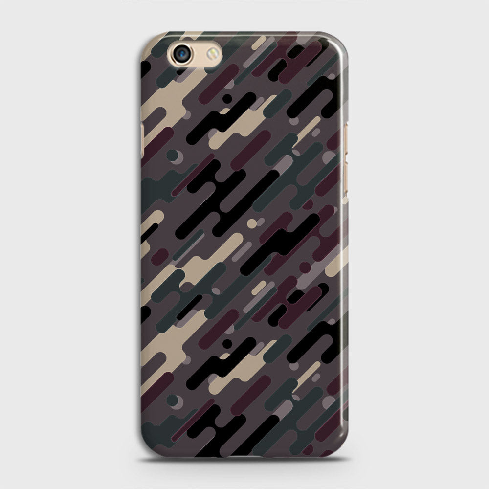Oppo F1S Cover - Camo Series 3 - Red & Brown Design - Matte Finish - Snap On Hard Case with LifeTime Colors Guarantee