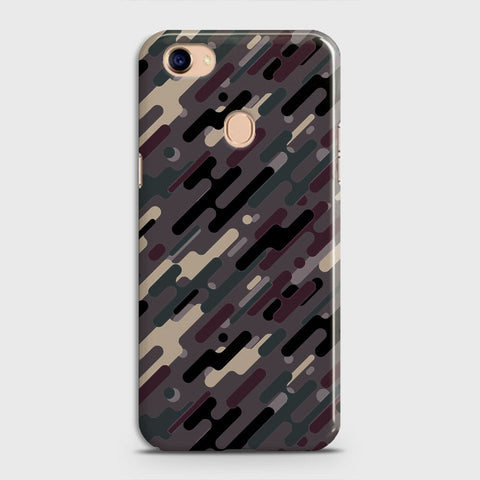 Oppo F7 Cover - Camo Series 3 - Red & Brown Design - Matte Finish - Snap On Hard Case with LifeTime Colors Guarantee
