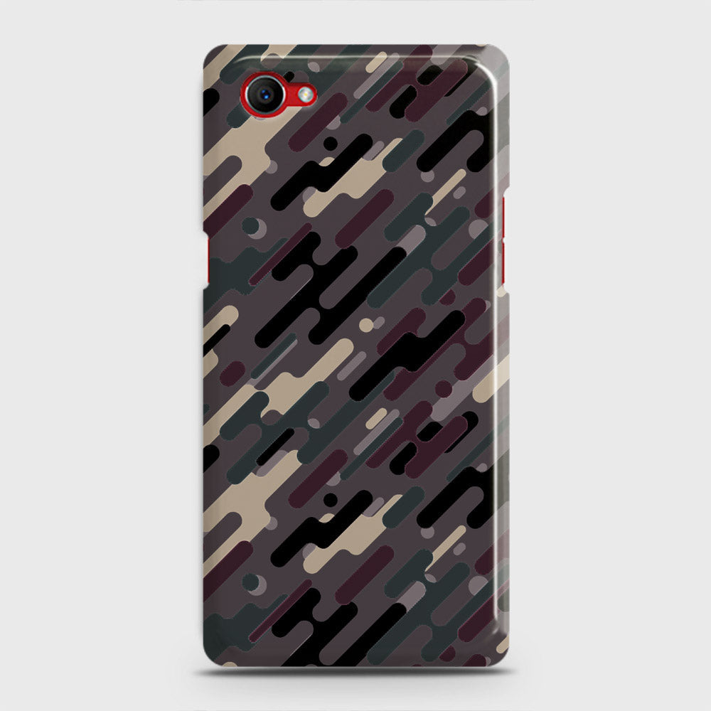Oppo F7 Youth Cover - Camo Series 3 - Red & Brown Design - Matte Finish - Snap On Hard Case with LifeTime Colors Guarantee