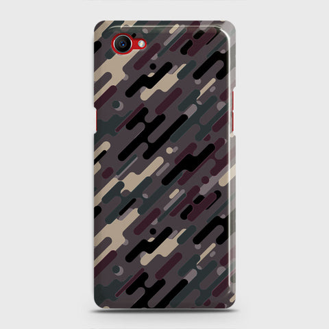 Oppo F7 Youth Cover - Camo Series 3 - Red & Brown Design - Matte Finish - Snap On Hard Case with LifeTime Colors Guarantee
