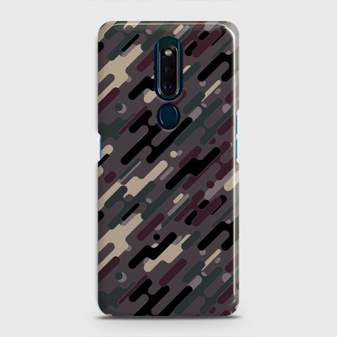 Oppo F11 Pro Cover - Camo Series 3 - Red & Brown Design - Matte Finish - Snap On Hard Case with LifeTime Colors Guarantee