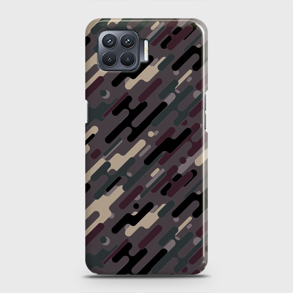 Oppo F17 Cover - Camo Series 3 - Red & Brown Design - Matte Finish - Snap On Hard Case with LifeTime Colors Guarantee