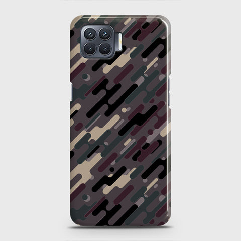 Oppo F17 Pro Cover - Camo Series 3 - Red & Brown Design - Matte Finish - Snap On Hard Case with LifeTime Colors Guarantee