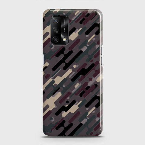 Oppo F19 Cover - Camo Series 3 - Red & Brown Design - Matte Finish - Snap On Hard Case with LifeTime Colors Guarantee