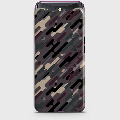 Oppo Find X Cover - Camo Series 3 - Red & Brown Design - Matte Finish - Snap On Hard Case with LifeTime Colors Guarantee