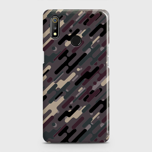 Realme 3 Cover - Camo Series 3 - Red & Brown Design - Matte Finish - Snap On Hard Case with LifeTime Colors Guarantee