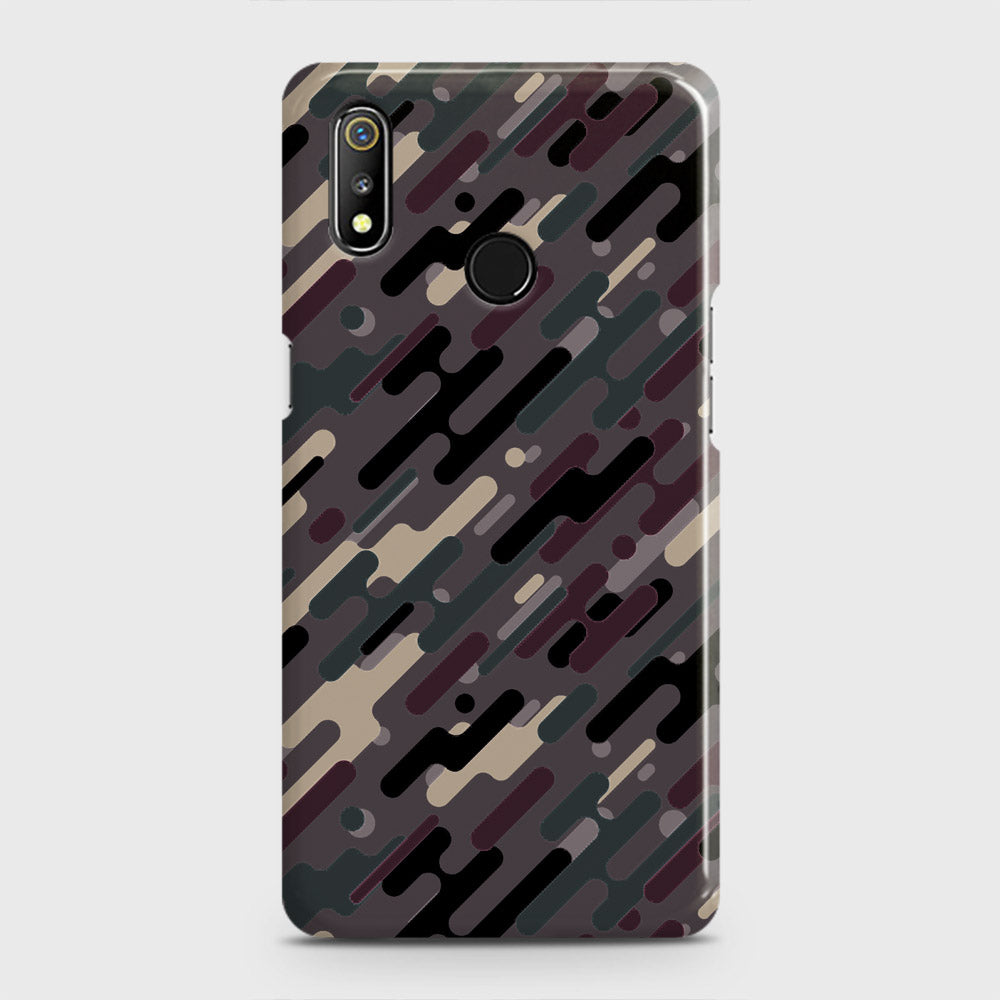 Realme 3 Pro Cover - Camo Series 3 - Red & Brown Design - Matte Finish - Snap On Hard Case with LifeTime Colors Guarantee