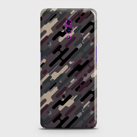 Oppo Reno Cover - Camo Series 3 - Red & Brown Design - Matte Finish - Snap On Hard Case with LifeTime Colors Guarantee