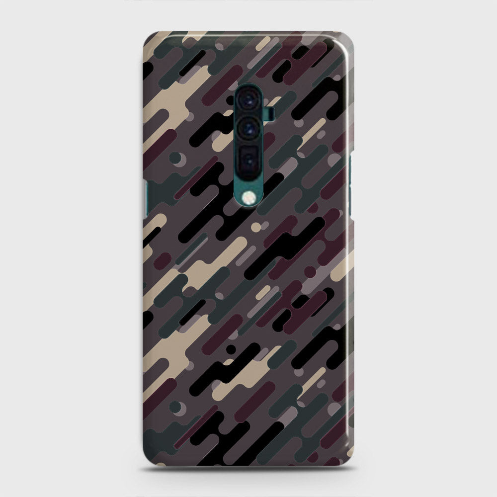 Oppo Reno 10x zoom Cover - Camo Series 3 - Red & Brown Design - Matte Finish - Snap On Hard Case with LifeTime Colors Guarantee