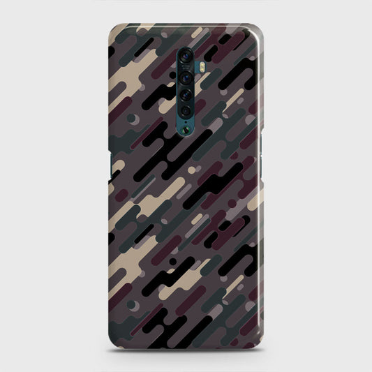 Oppo Reno 2 Cover - Camo Series 3 - Red & Brown Design - Matte Finish - Snap On Hard Case with LifeTime Colors Guarantee