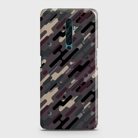 Oppo Reno 2F Cover - Camo Series 3 - Red & Brown Design - Matte Finish - Snap On Hard Case with LifeTime Colors Guarantee